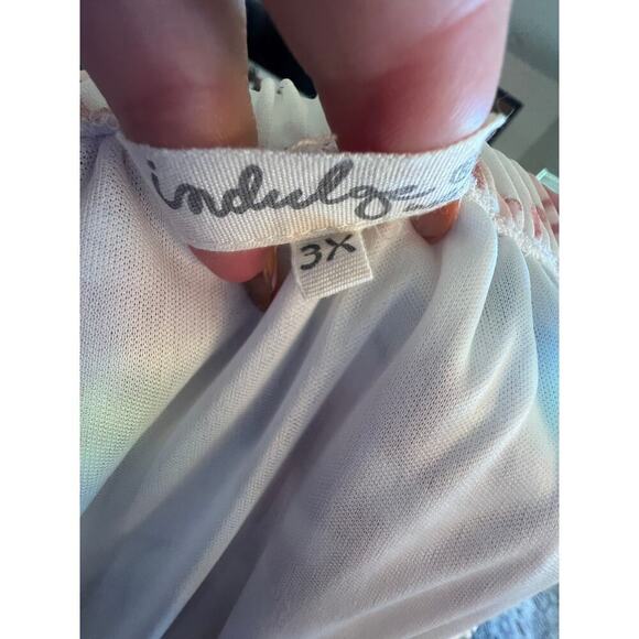 INDULGE FLORAL OFF SHOULDER BLOUSEN LINED PLUS SIZE WOMENS 3X - Picture 8 of 8